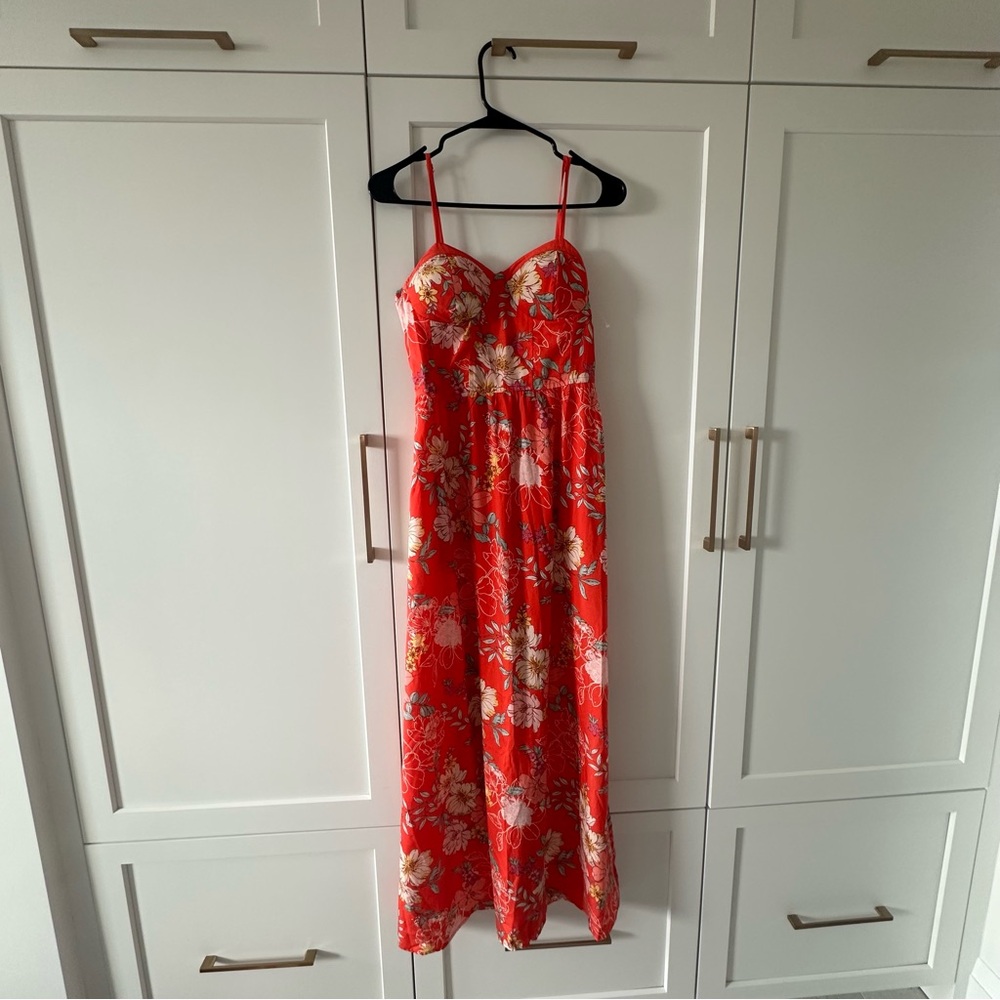 Red Floral Maxi Dress